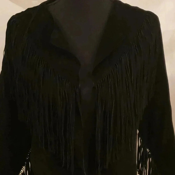 Willow clay 100% real suede jacket with tassels size L NWOT - Picture 3 of 12